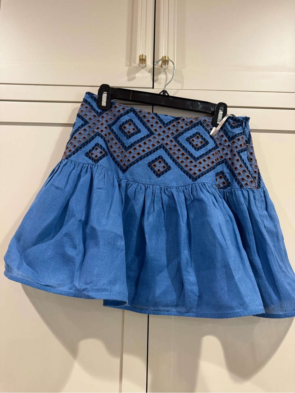 Silvia Tcherassi Blue Embroidered Circle Skirt